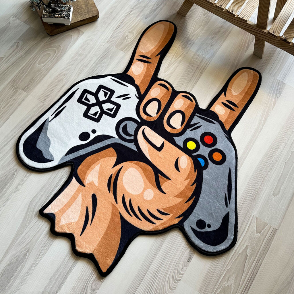 Gamer Zone Player Room Shaped Rug