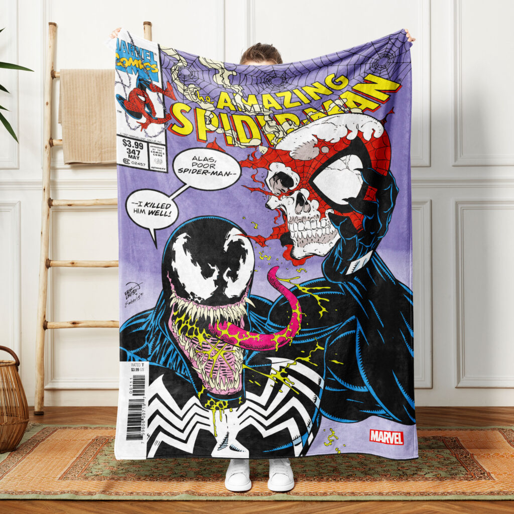 Amazing Spiderman Comic Book Throw Blanket