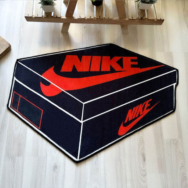 Black Nike Box Sneaker Room Soft Rug