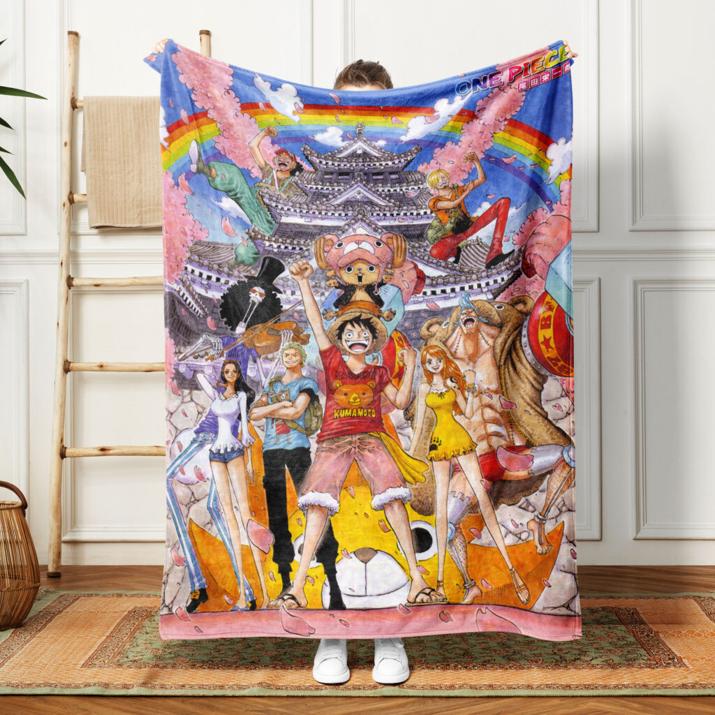 One Piece Chinese Plush Throw Blanket