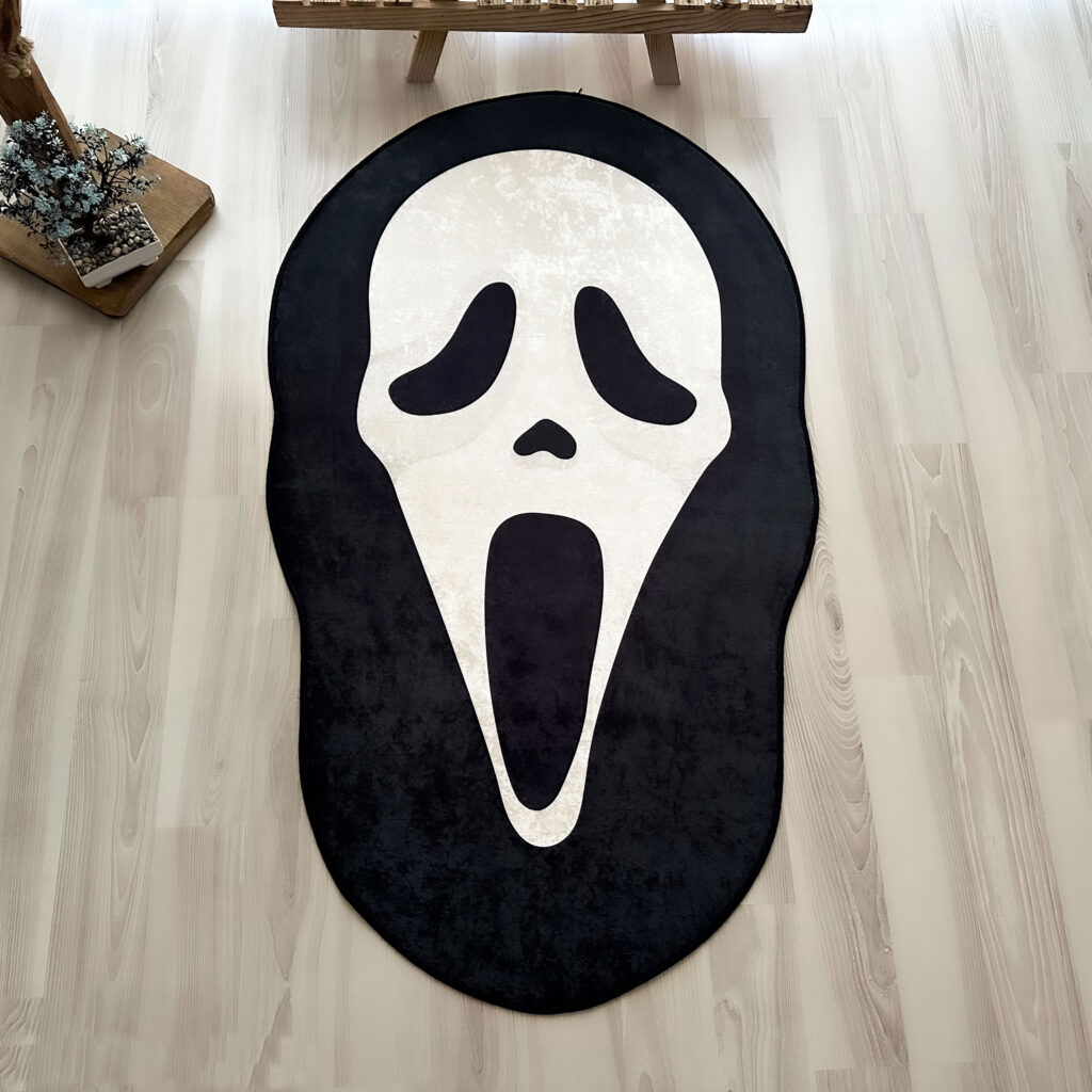 Ghost Face Mask Horror Shaped Soft Rug