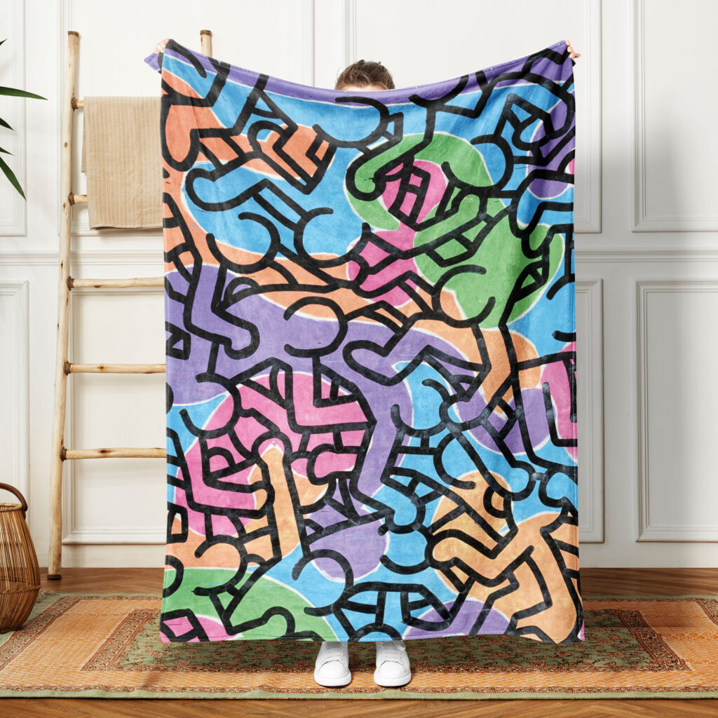 Keith Harring Pop Art Plush Blanket