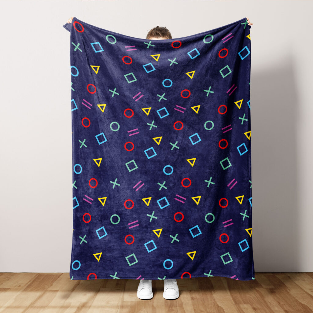 Arcade Game Blue Bed Throw Blanket