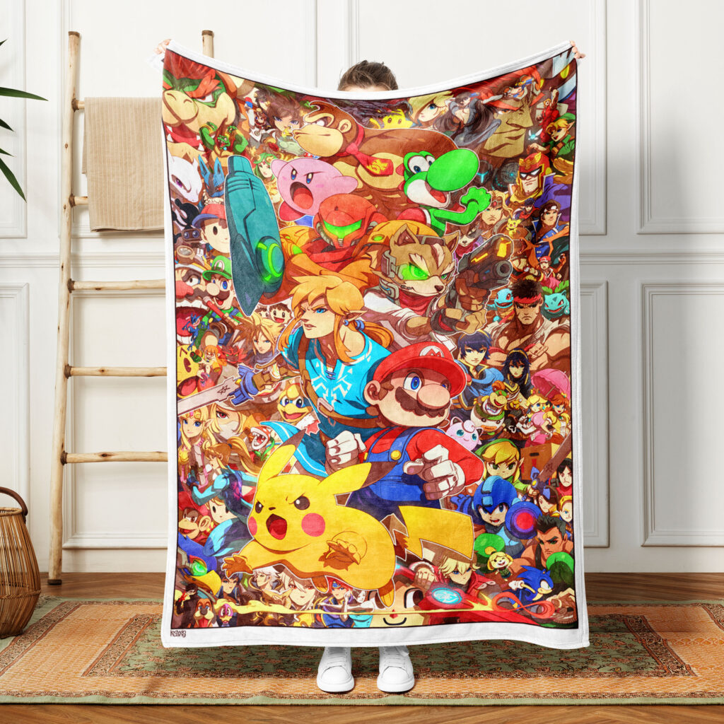 Capcom All Character Bed Throw Blanket